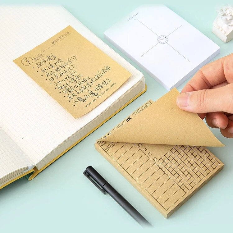 
Super Sticking brown kraft paper calendar notepad/ to do list/shopping list sticky notepad 