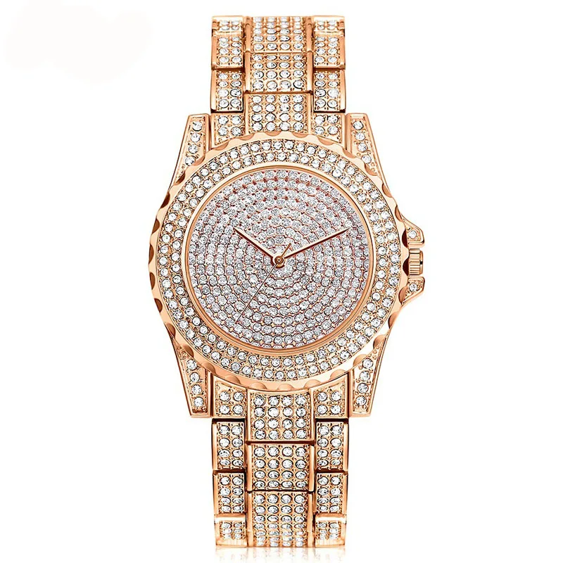 

WJ-6433 Luxury All Diamonds Watch Fashion Pretty Women Best Gift Quartz Watch, Rose gold, gold, silver