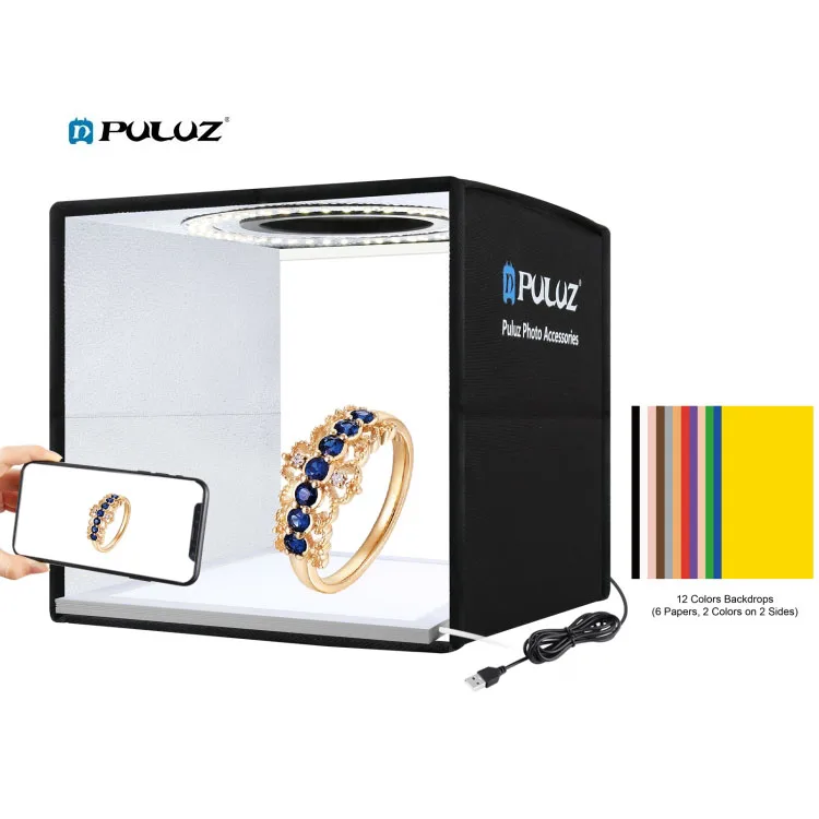 

Puluz 25cm Mini Photo Studio Estudio Fotografico Light Box With Shadowless Light Lamp Panel Pad