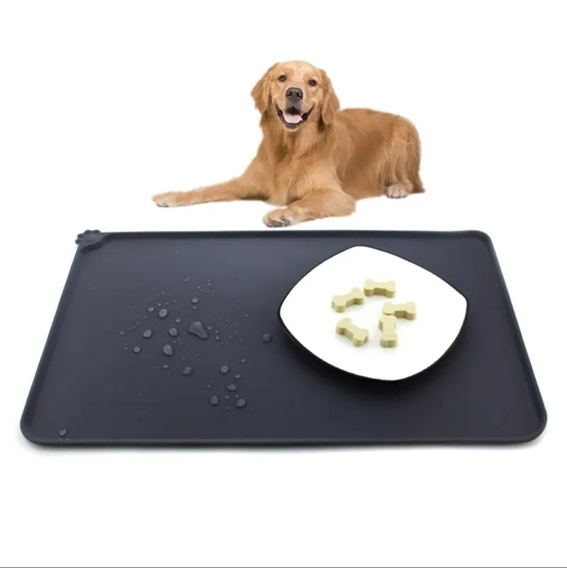 

Prevent leaky non-sticking Rectangle Waterproof Silicone Pet Mat Large Size Silicone Pet Food Dog Mat, Multi-colors