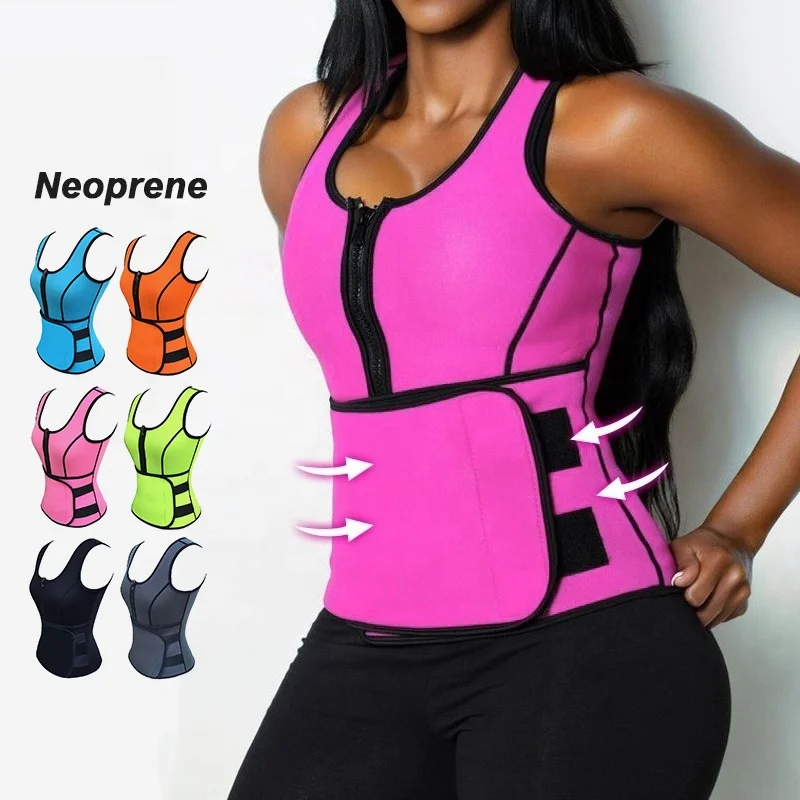 

Wholesale Sweat Sauna Suit Top Adjustable Body Shaper Fajas Corset Belt Neoprene Waist Trainer Vest