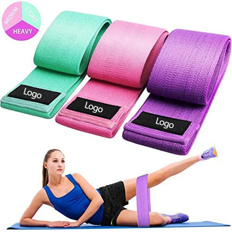 

Custom Logo ECO Friendly Mini Glute Bands Set Home Fabric Resistance Bands For Legs And Butt, Gray blue yellow and so on