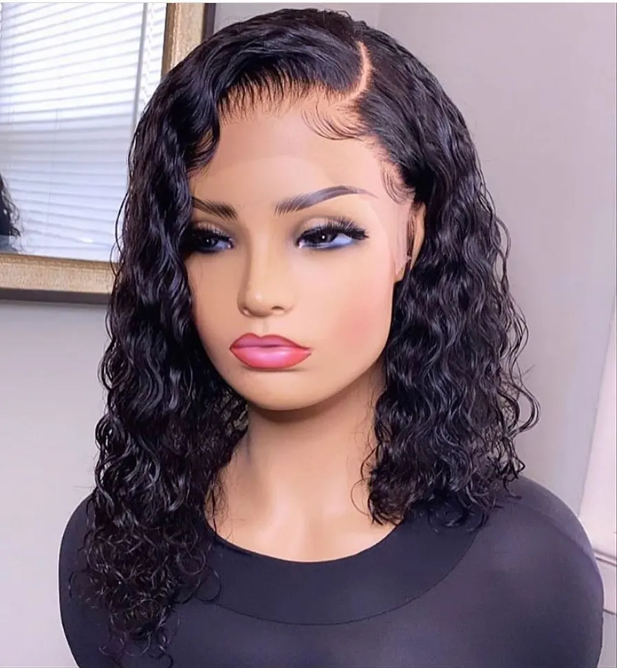 

130% 150% 180% Density HD Full Lace Human Hair Wigs For Black Women, Wholesale Brazilian Virgin Hair Transparent Lace Front Wig