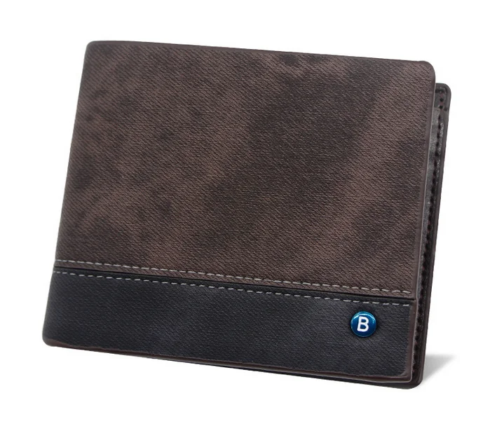 

custom logo dongguan atm bifold short PU card protector credit card sleeve young men wallet, Coffee, blue