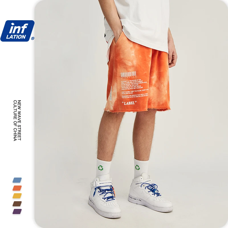 

Men Shorter Shorts Tie Dye Men Compression Short With Elastic Waist Loose Fit Men Cotton Harem Pants Streetwear Shorts