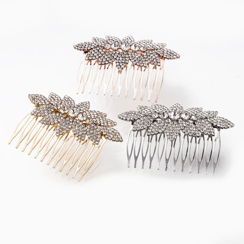 

Shiny Crystal Hair Comb silver Flower hair comb for women Girls Hair Clips Headpieces Jewelry, Picture shows
