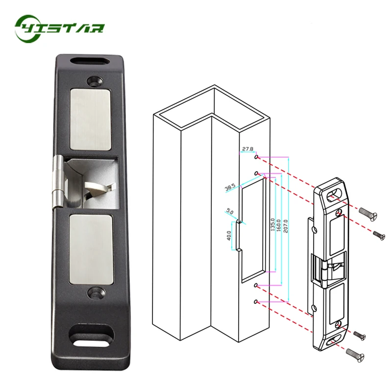 

Fail Secure Fail Save Adjustable Electric Strike Lock for Access Control Fire Exit Emergency Door Panic Push Bar Lock