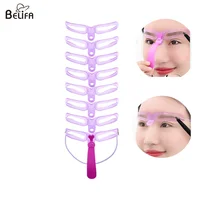 

Belifa 8 pcs kinds reusable head strap lace eyebrow shapes stencils ruler shaping drawing tools