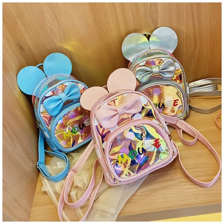 

Qetesh Fashion Anti-lost Cat Ear Laser Mouse School Backpack Kids Bag, Customized color