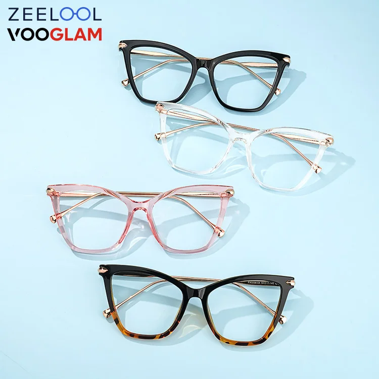 

Stylish Fancy Female Acetate Transparent Butterfly Shape Prescription Eyeglasses Frame with Clear Lenses