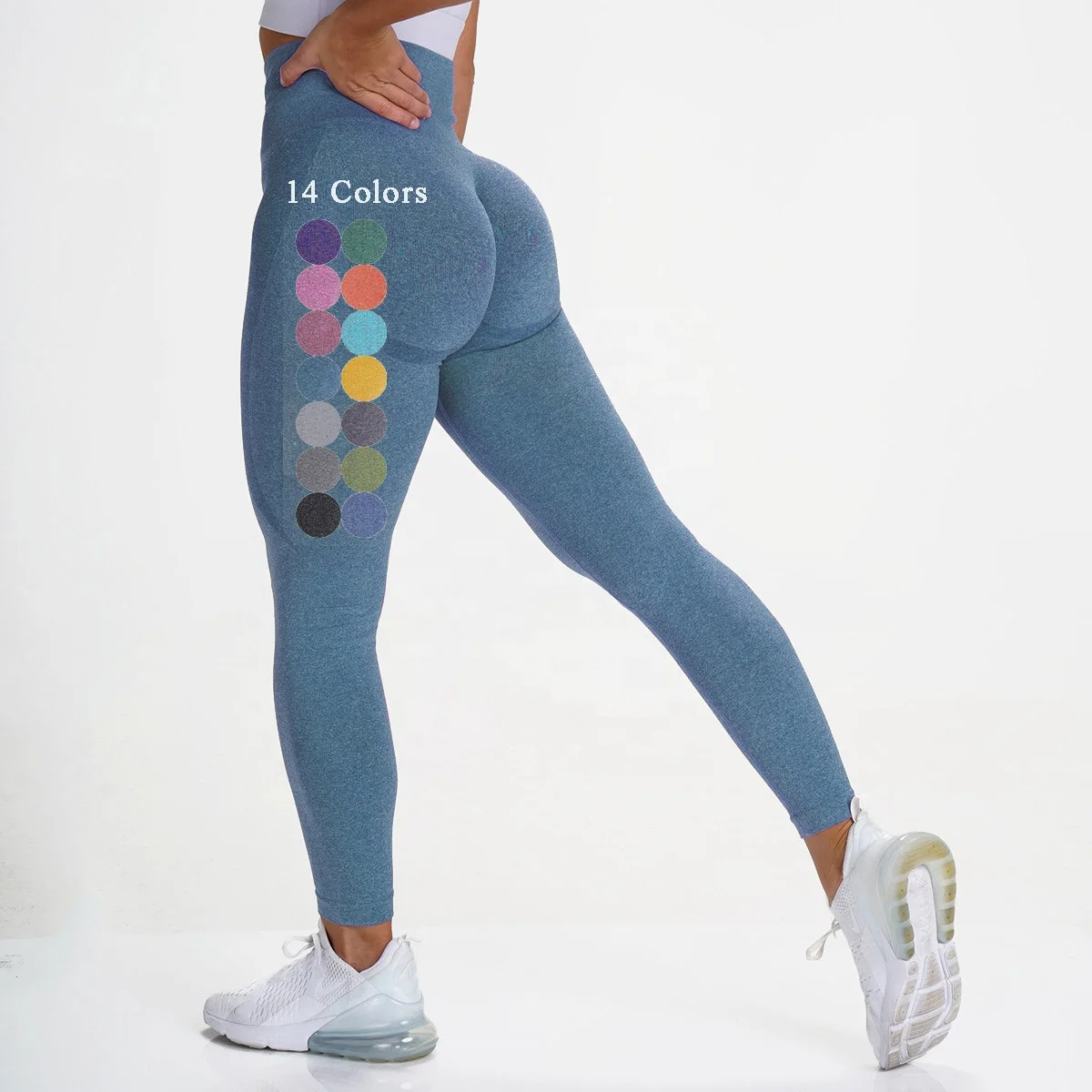 

Custom Printed Logo Gym Women Leggings Compression High Waist Workout Fitness Plus Size Active Wear Yoga Leggings For Women, Pink, green, blue, black, gray,customized color