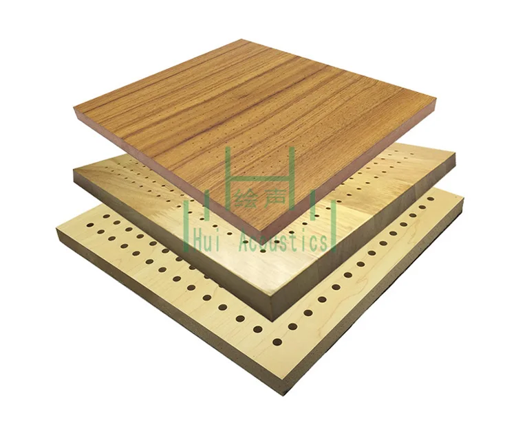 Wood Fiber Perforated Acoustic Panel Wood Wall Decoration Panel Perforated MDF Acoustic Panel Price