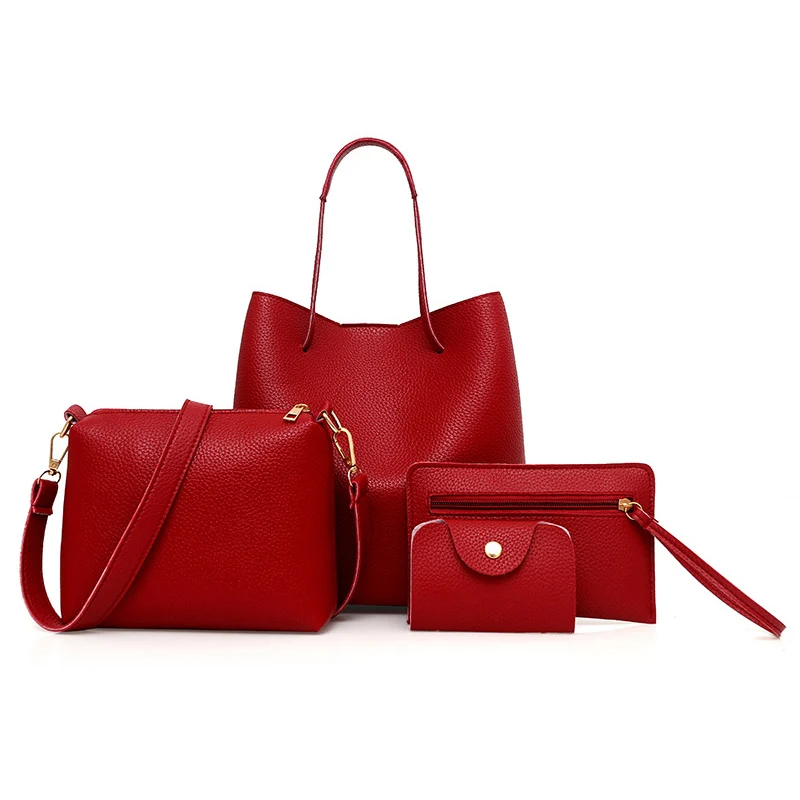 

Hot Sale Sac A Main Lady Shoulder Bag Tote Purse Satchel Set 4pcs Set Bag Design Handbag