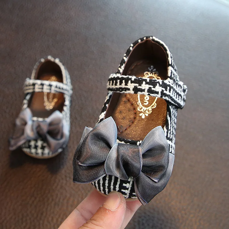 

0-3 years old fashion shoes Wholesale spring new baby shoes female bag Abe bow plaid princess shoes
