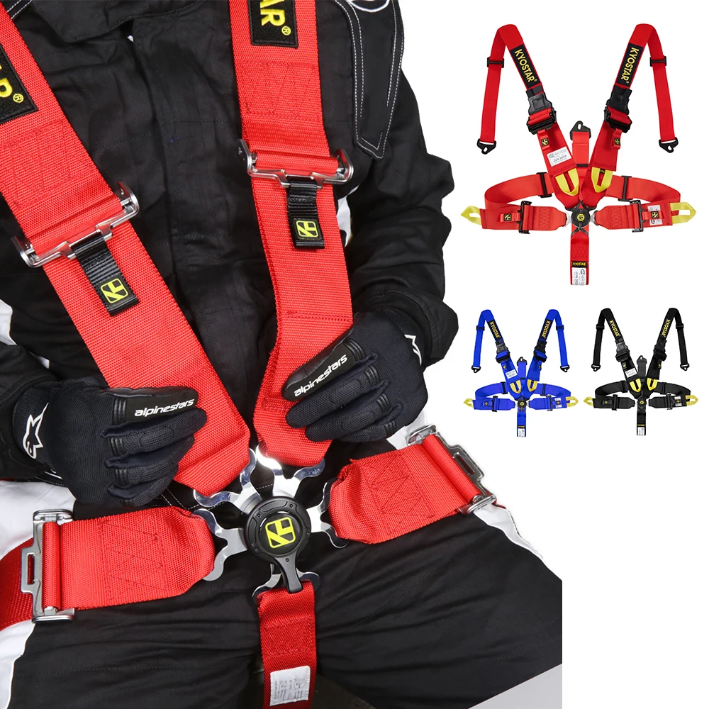 

KYOSTAR 3'' Premium Heavy-duty Soft Webbing Race Safety Harness 5-Point Camlock Quick Release Racing Seat Belt Harness