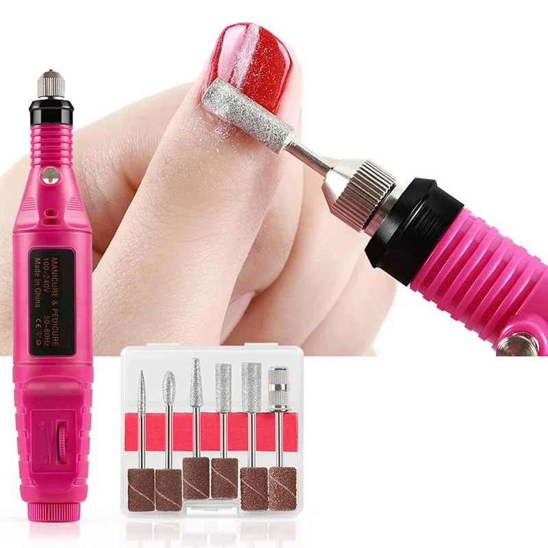 

Mini Electric Nail File Nail Art Drill Kit Nail Polisher Portable Manicure Speed Rotary Detail Carver