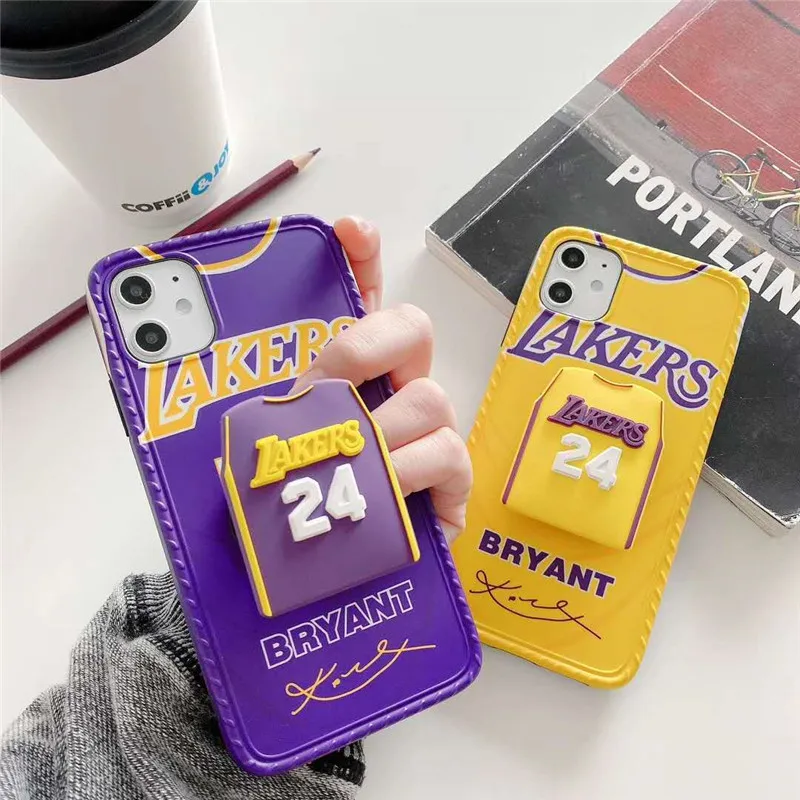 

Bracket LAKERS 24 jerseys phone case For iphone hard case iphone 7/8plus 11pro max x/xs case