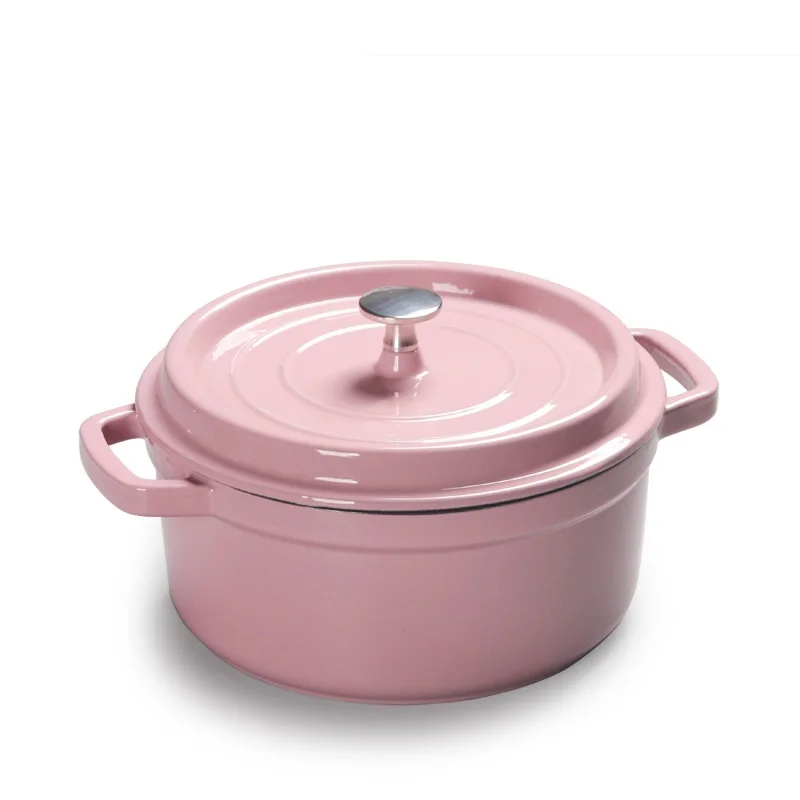 

thickened enamel cast iron korean round stock pot, Customized color