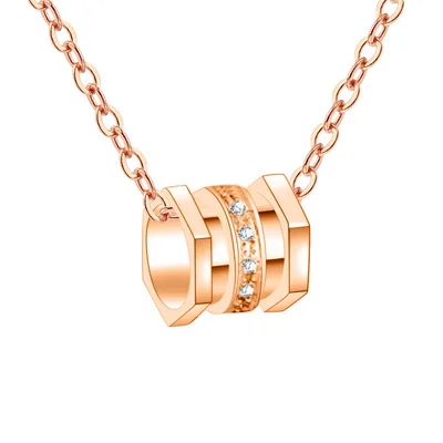 

NINE'S New Arrival Rose Gold Romantic Love Memory Wedding Necklace 18K Real Soild Gold Chain Necklace