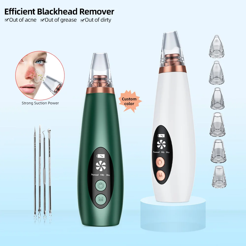 

2021 Beauty Cleansing Device Facial Acne Pimple Removal Pore Cleaner Electric Blackhead Vacuum Remover, White, customized