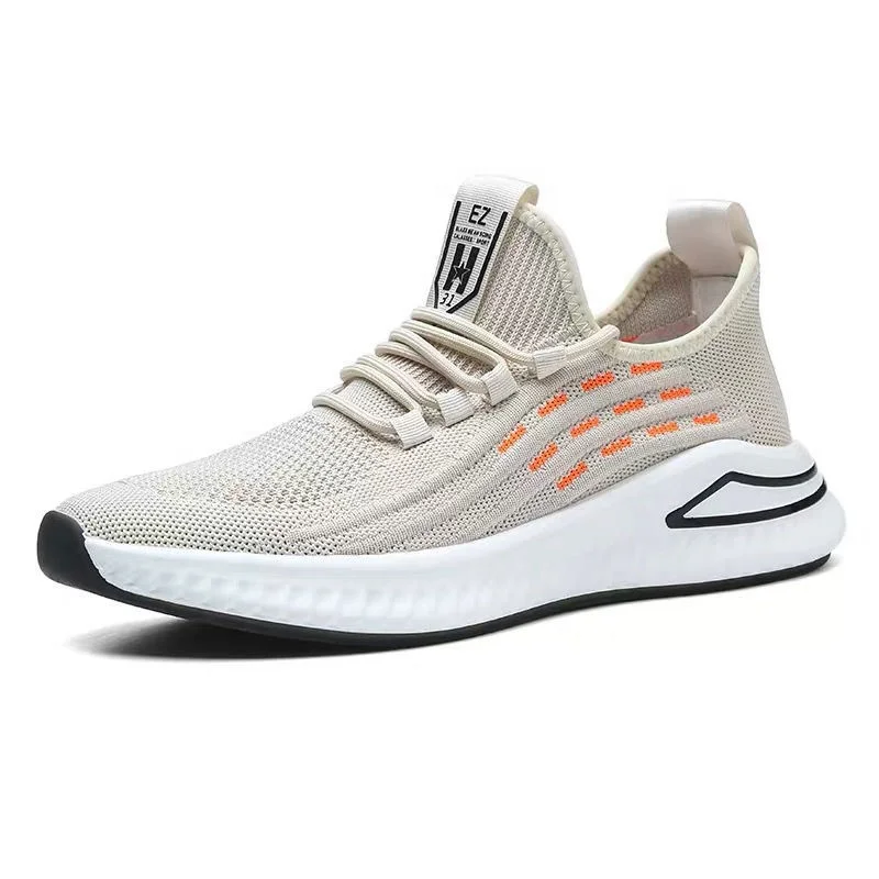 

2021 spring new men's striped sports casual shoes breathable European and American large size wholesale running shoes, Black,grey