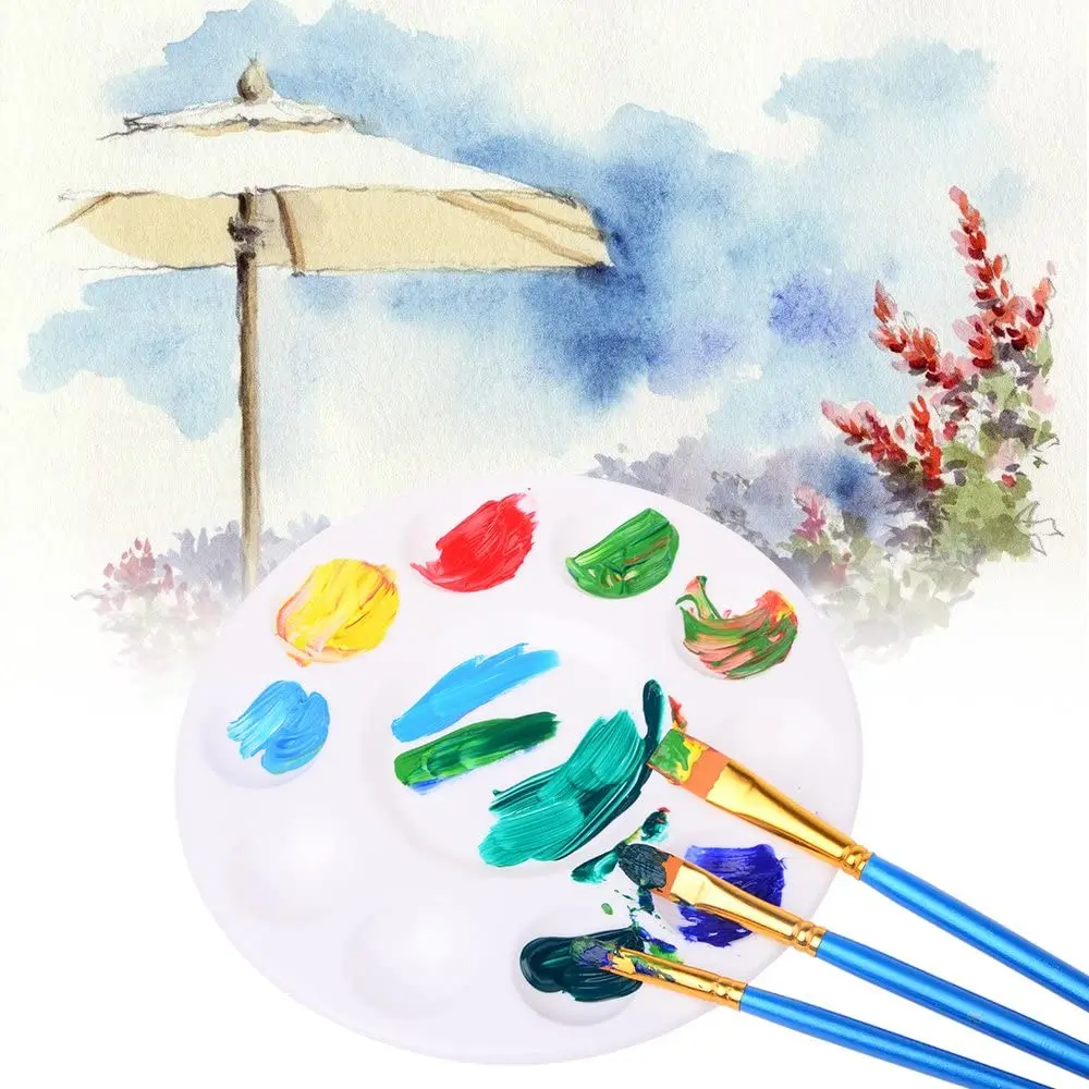 Color 10 Wells Design Plastic Palette Art Paint Plastic Drawing Tray