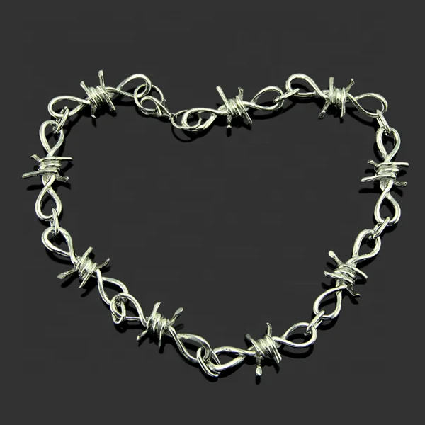 

Inspire jewelry Barbed wire basic necklace for men's unique personalised silver plated necklace, As pictures