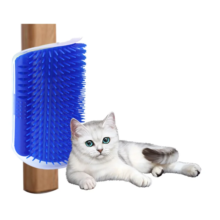 

Double-Sided Cat Self Groomer Wall Table Corner Soft Massage Brush Grooming Brush Comb Toy Tool, Black, green, pink, blue, grey