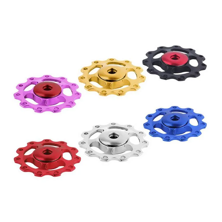 

Road Mountain Bike Jockey Wheel Bicycle Rear Derailleur Pulley Aluminum Alloy Guide Roller Bike Accessories, Black/red/blue/silver/pink/golden