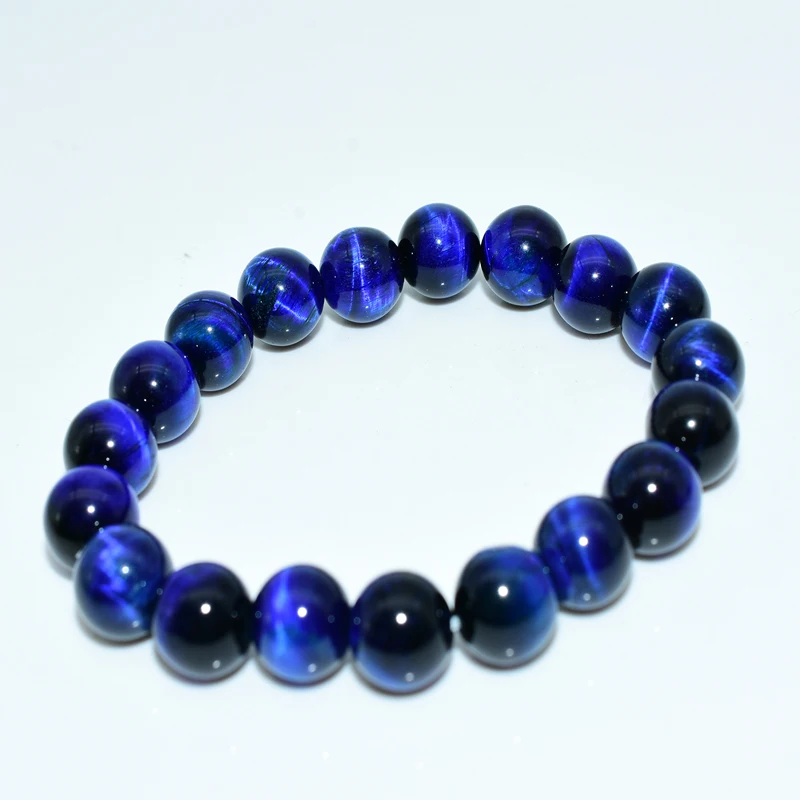 

NAPOLN Natural Stone Beads High Grade 4/6/8/10/12/14mm Light Blue Tiger Eye Bracelet