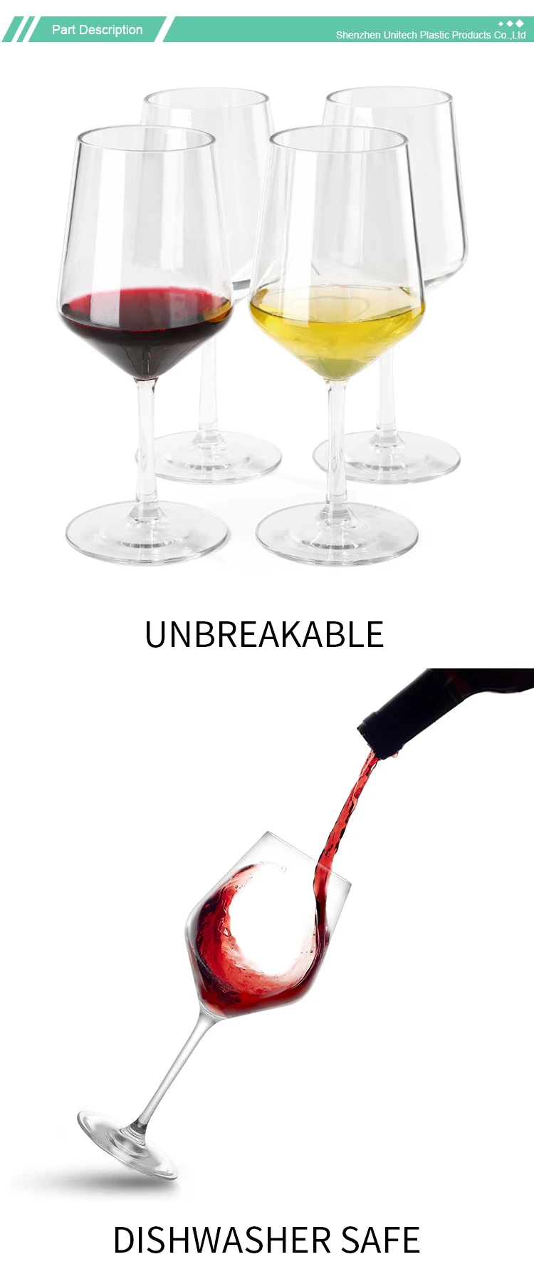 Custom Personalized Tritan Design Red Wine Tall Glass Unbreakable Red Engraved Cup Wine Glasses Crystal Goblet Wine