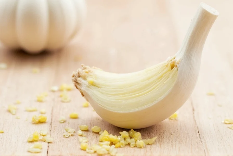 Garlic measurement chart showing clove to minced conversion