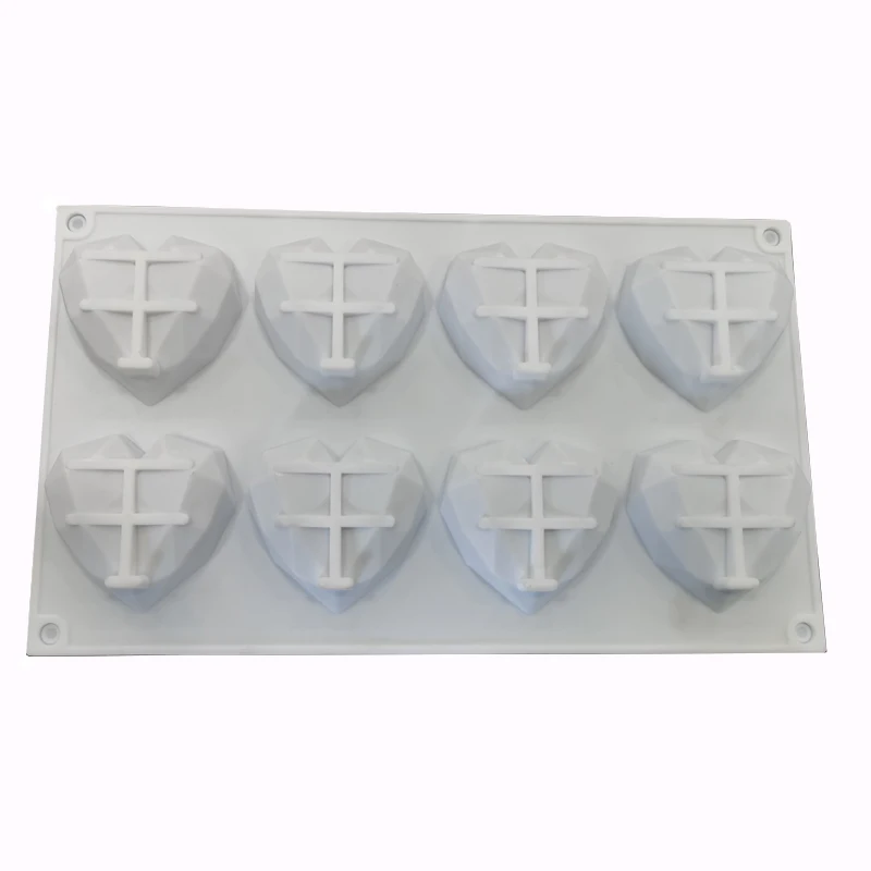 

2021 new white heart shape mould silicone baking mould maker chocolate molds