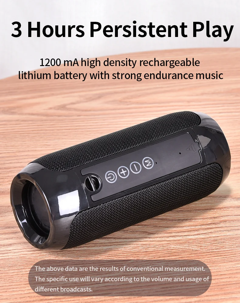 1200mAh Waterproof Subwoofer Portable Wireless Speaker 8D Surround Loudspeake TF Card/AUX /FM Radio /Call For Outdoor Sports - ANKUX.COM