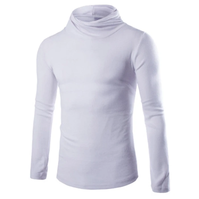 

Long Sleeve Crew-neck White 100%Cotton Custom Logo Pullover Hat String High Quality Mens T Shirt