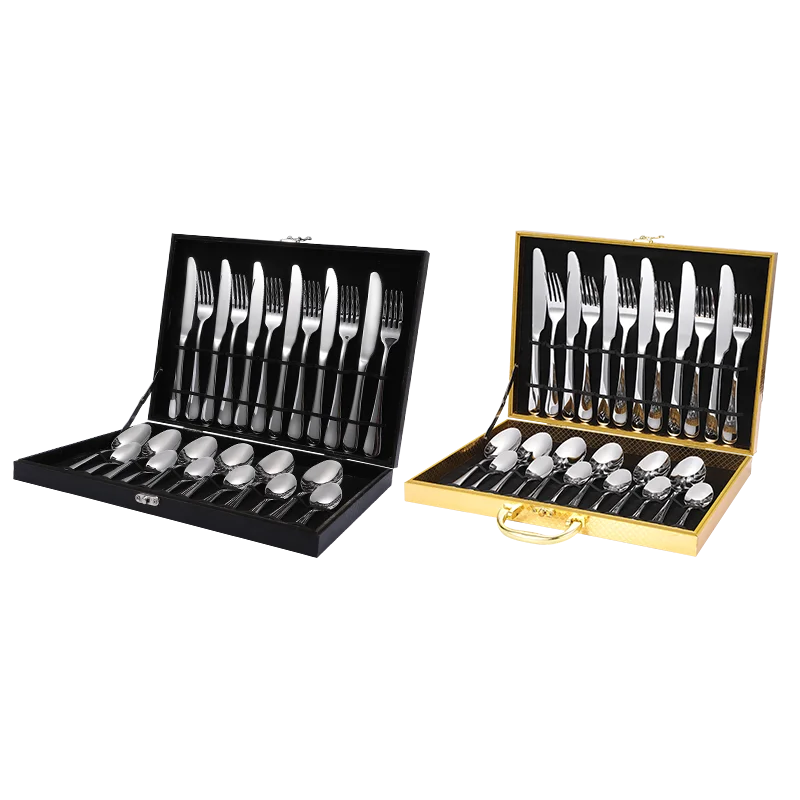 Restaurant Stainless Steel Cutlery 24pcs Set With Case