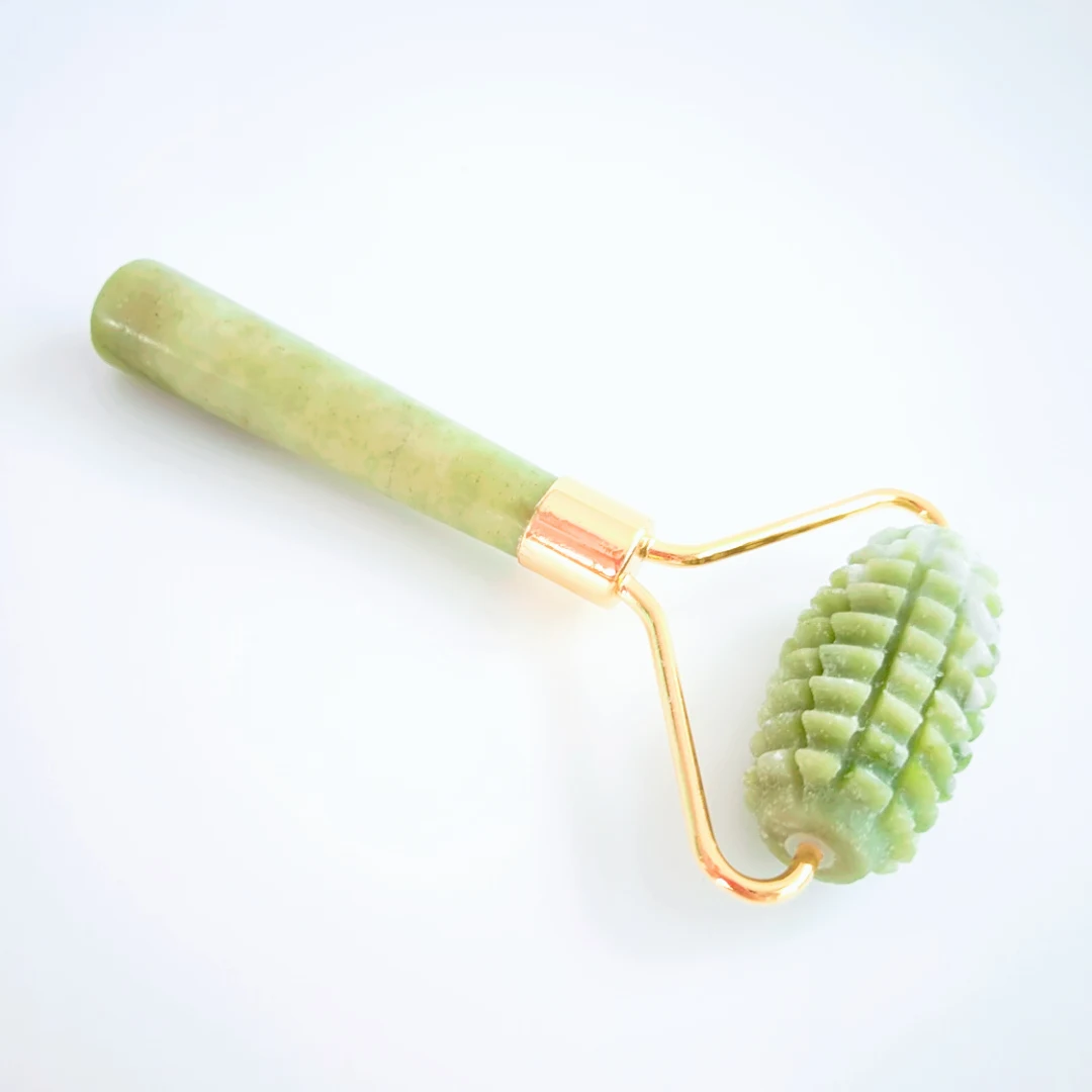 

American style anti aging jade skin roller Xiuyan Jade Rollers one hand massage and rugged edge roller selling in china