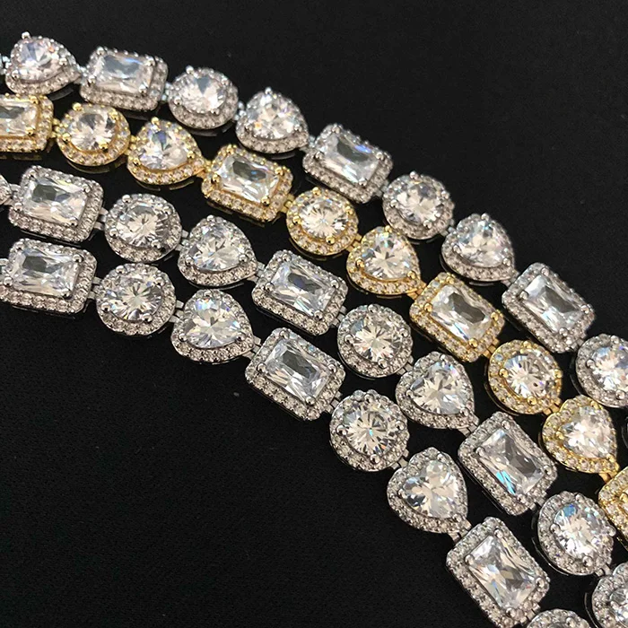 

Wholesale Hip Hop Men Urban Jewelry 18K Diamond Pvd Necklace, Gold, rose gold, black or rhodium