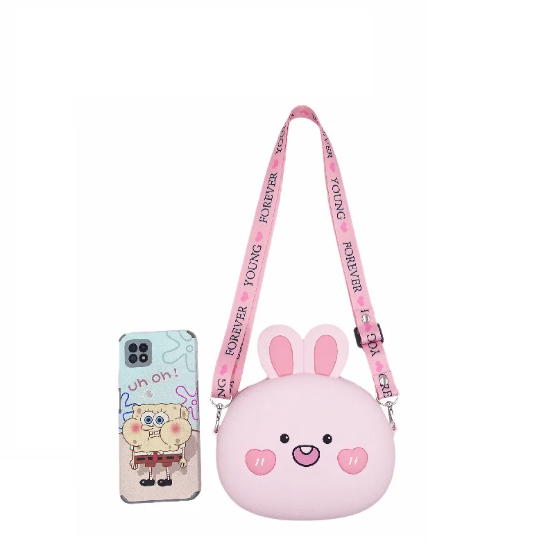 

2021 Fashion Girl Princess Bag The new rabbit ear silicone one shoulder cross body bag rabbit baby zero purse oem end odm