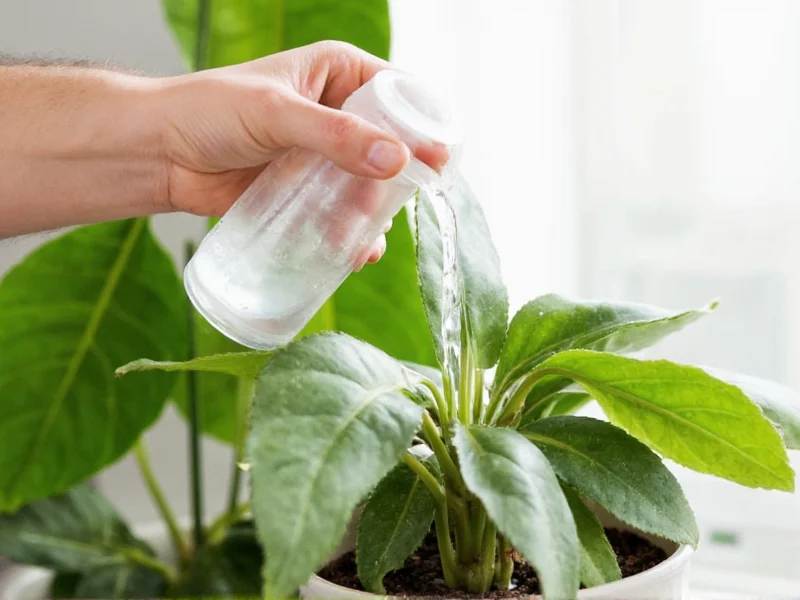 Watering houseplant with hydrogen peroxide solution