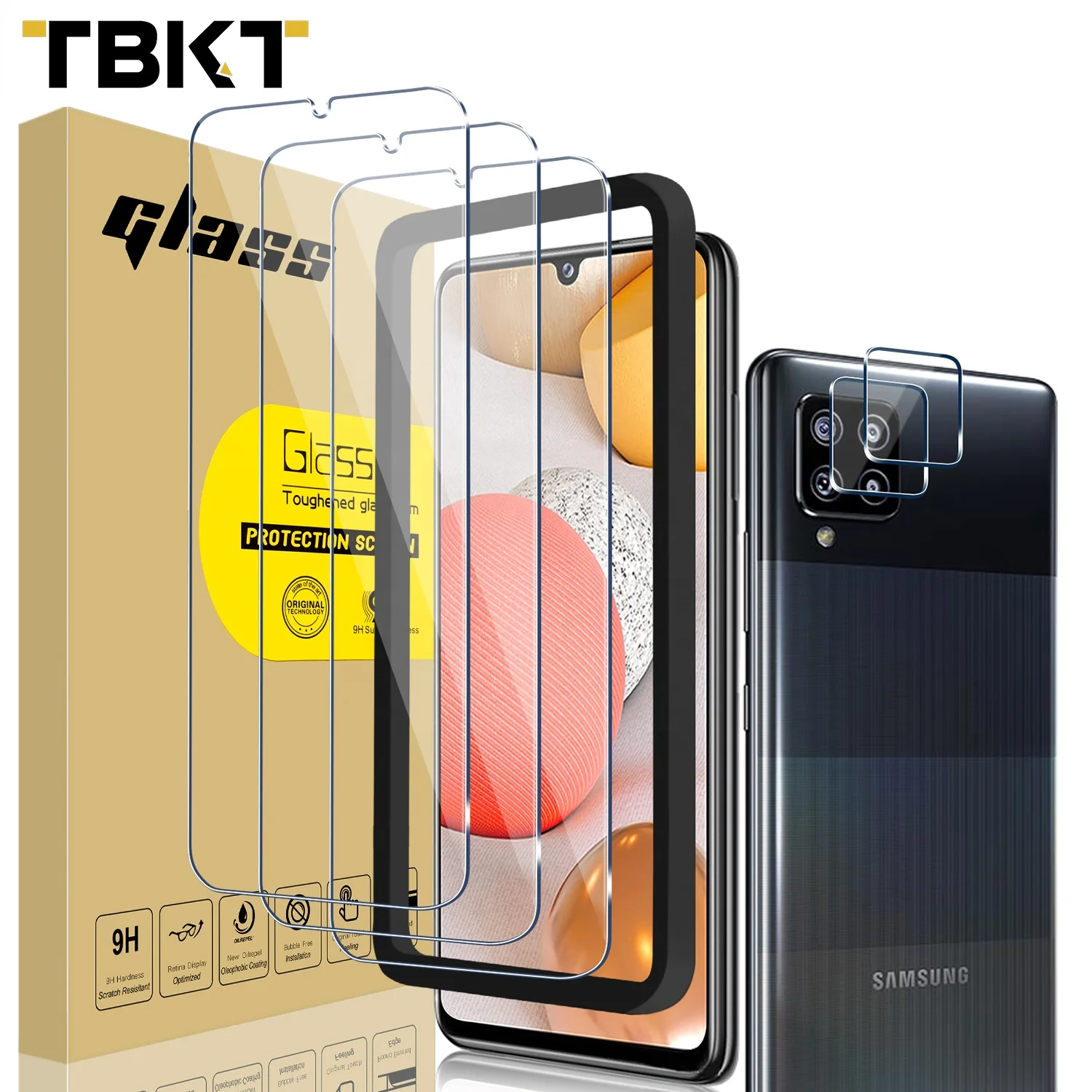 

0.33mm Screen Protector 9h Tempered Glass 3+2 Camera cover 3D Screen Protective Glass for Samsung A42 Anti-Scratch