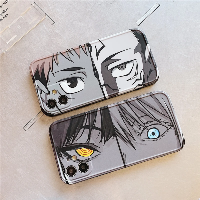 

free shipping japanese anime Jujutsu Kaisen Gojo Satoru custom order logo phone case for iphone 12