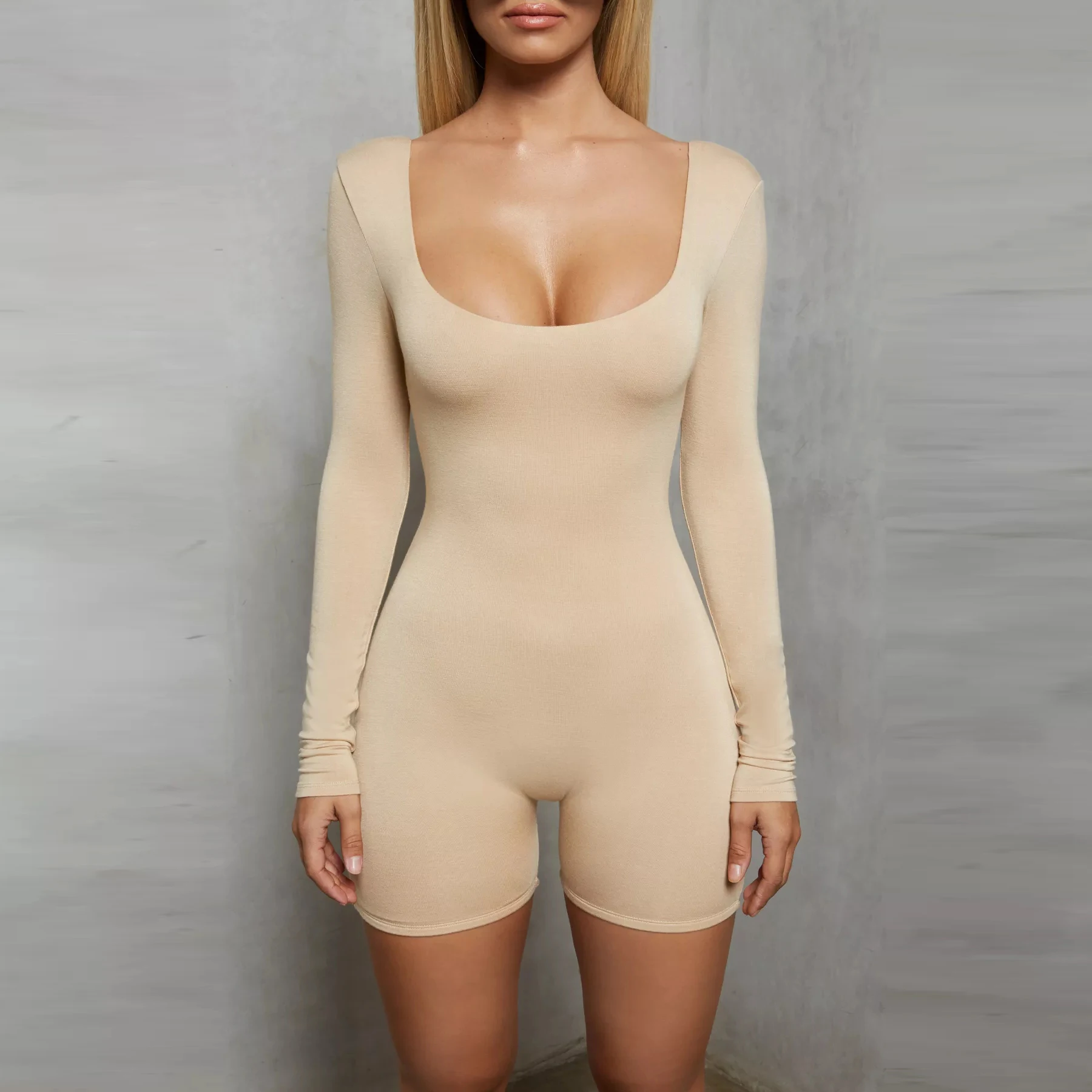 JB-19100901 2019 Latest Design Custom Long Sleeve Women Jumpsuit Wholesale Hot Pants Bodycon Jumpsuit