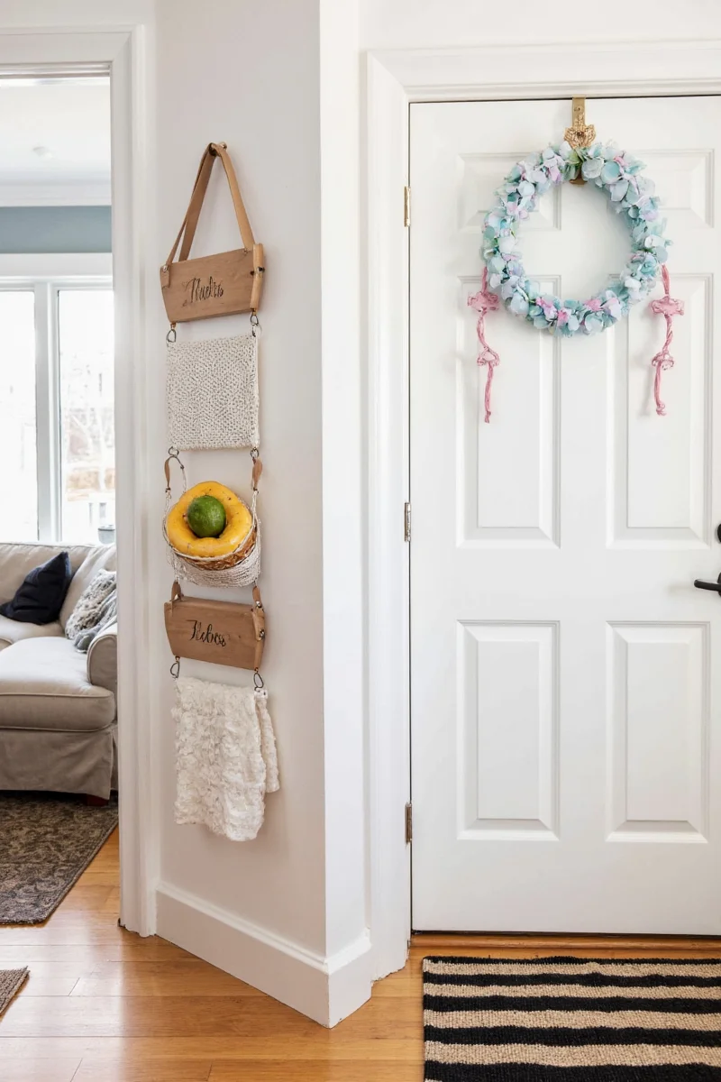 Family name plaque on door