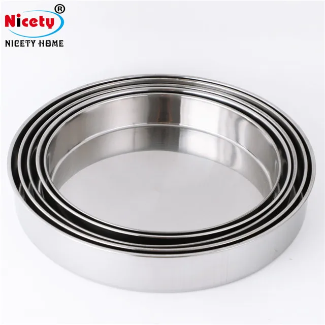 

High quality stainless steel round food serving tray dinner plate for kitchen