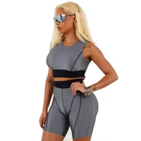 

New Fashion Custom Biker Wear Sport Clothing Gym Leggings Shorts Set Women