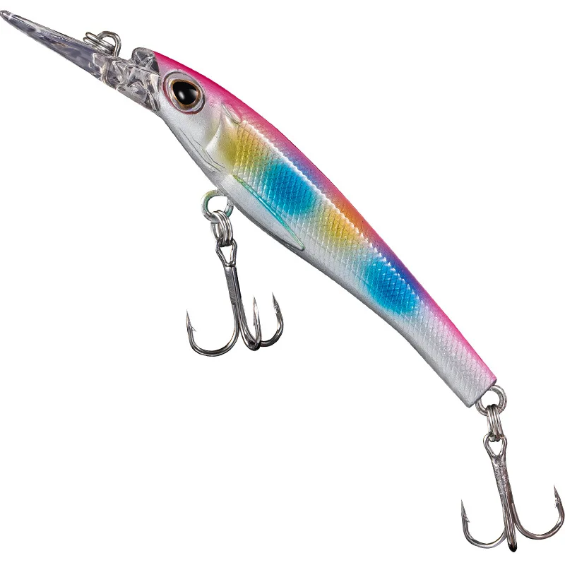 

9cm 5g 10colors sinking long tongue floating minnow hard lure minnow glow bait wobblers fishing lures saltwater