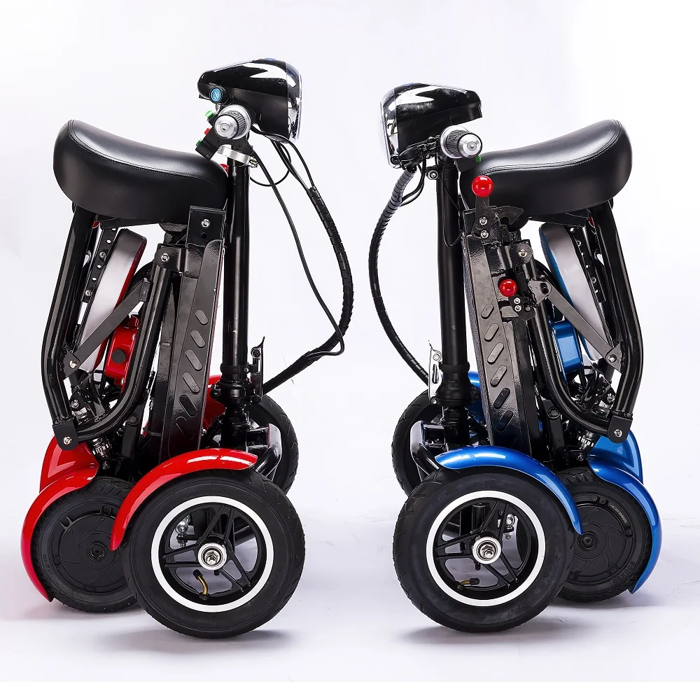 Geliştirmek katlanabilir mükemmel seyahat trafo 4 tekerlekli elektrikli katlanır hareketlilik scooter