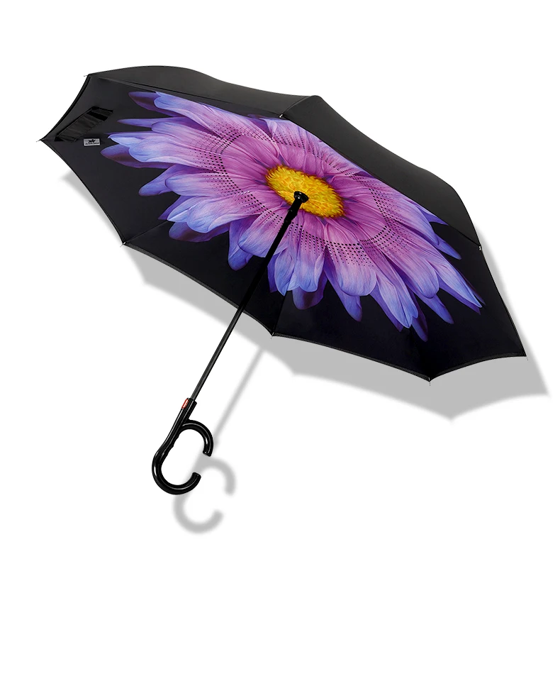 

Automatic C Handle Frees Hands Inverted umbrella Double Sunscreen Reverse No Drain umbrella