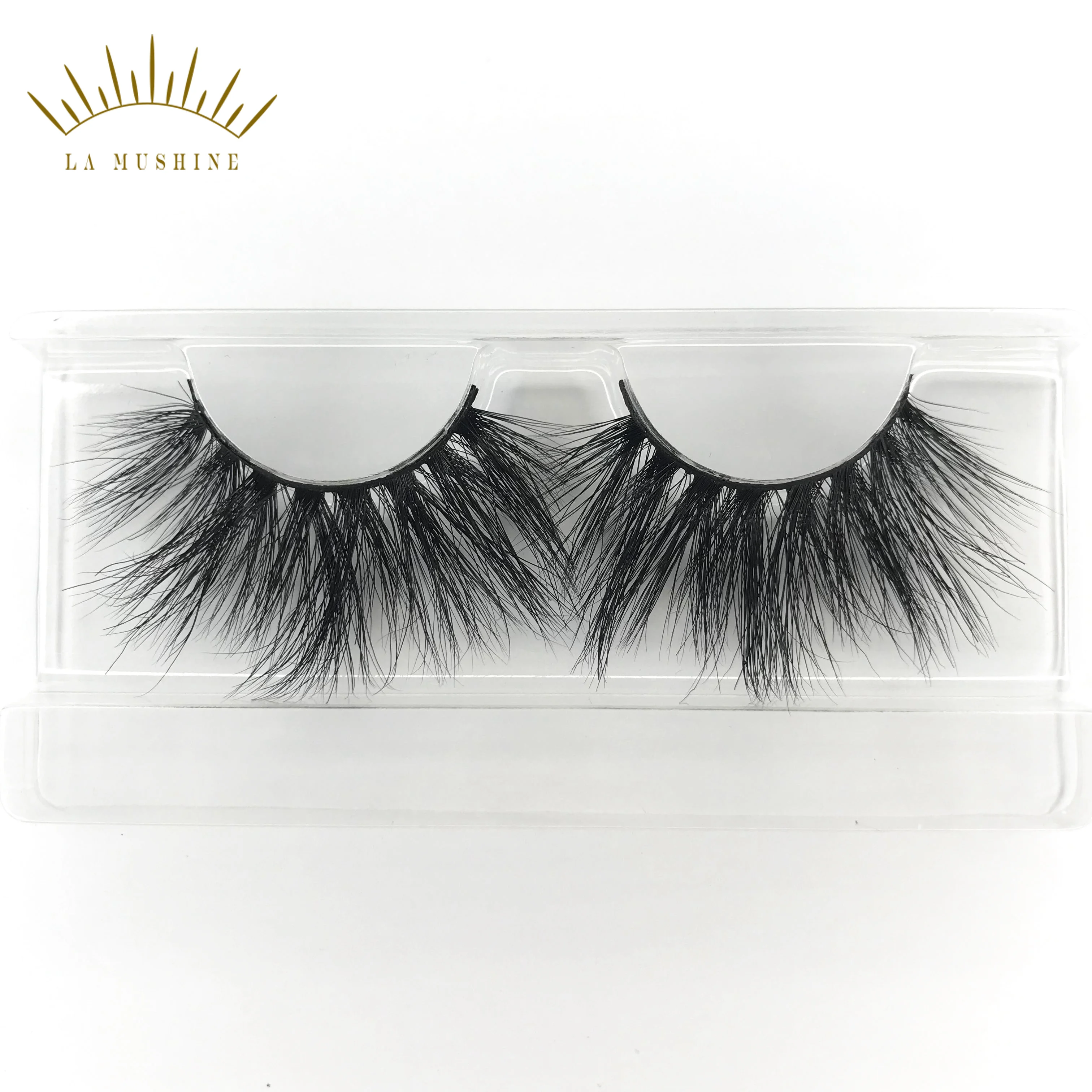 

Eyelash vendor customized boxes Fluffy 25 mm 5d natural mink eyelashes with custom private label packaging, Natural black